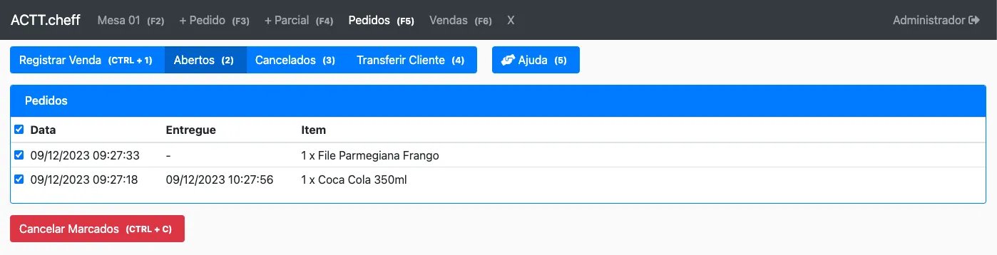 Pedidos cliente